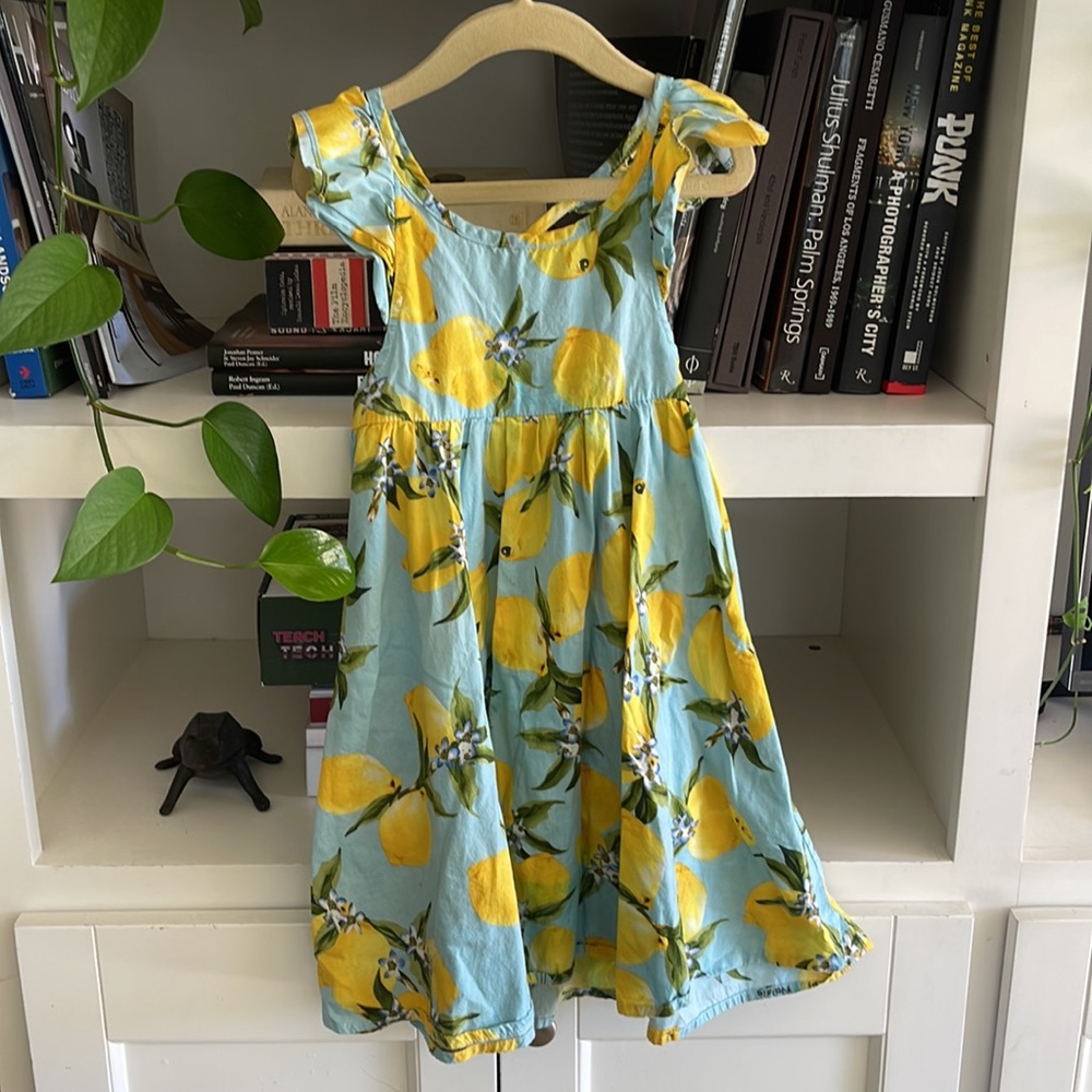 Girls “lemon print” summer dress 🍋